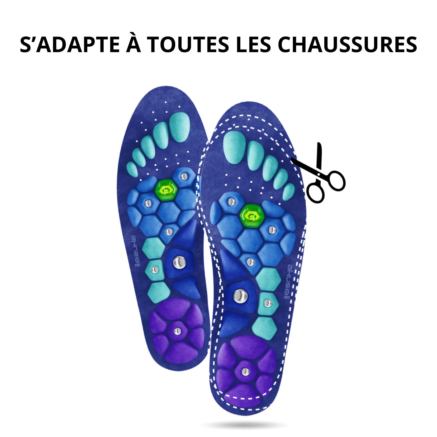 Semelles d'acupression magnétique