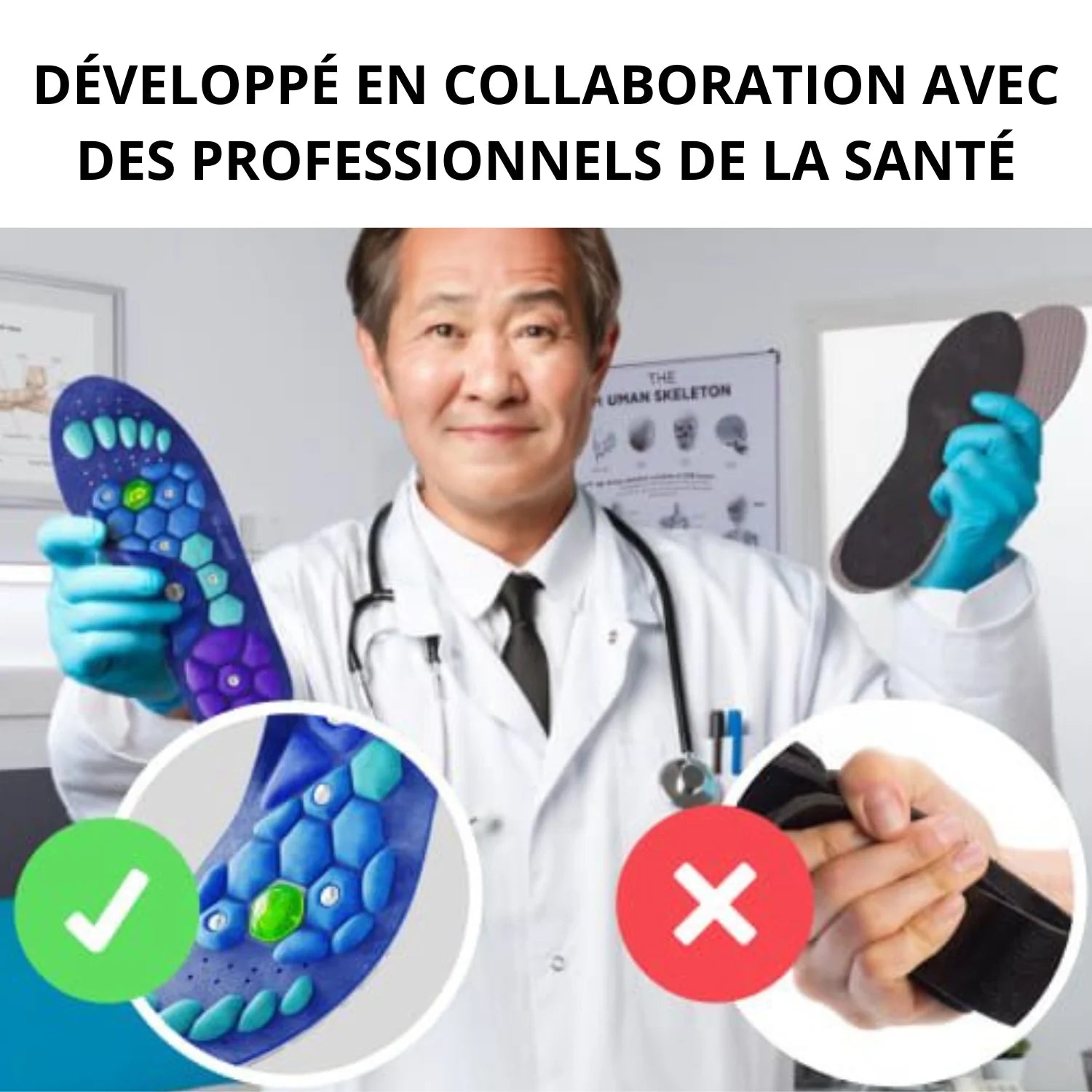 Semelles d'acupression magnétique